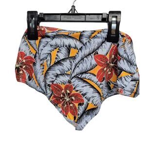 Topshop Top Tropical Floral Scarf in Yellow Multi-colored Size 2